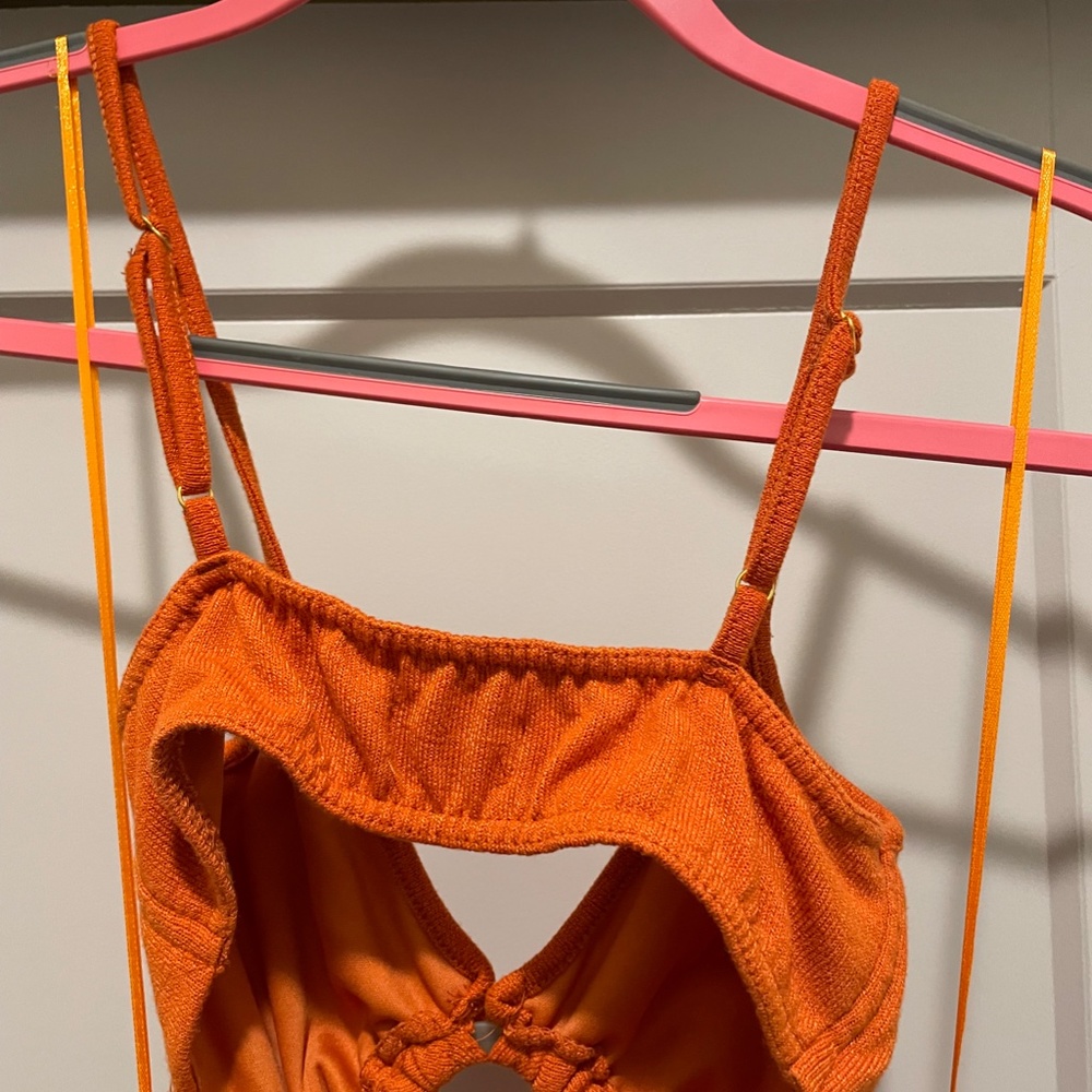 Rust Orange Cutout Midi Dress - Picture 5 of 6